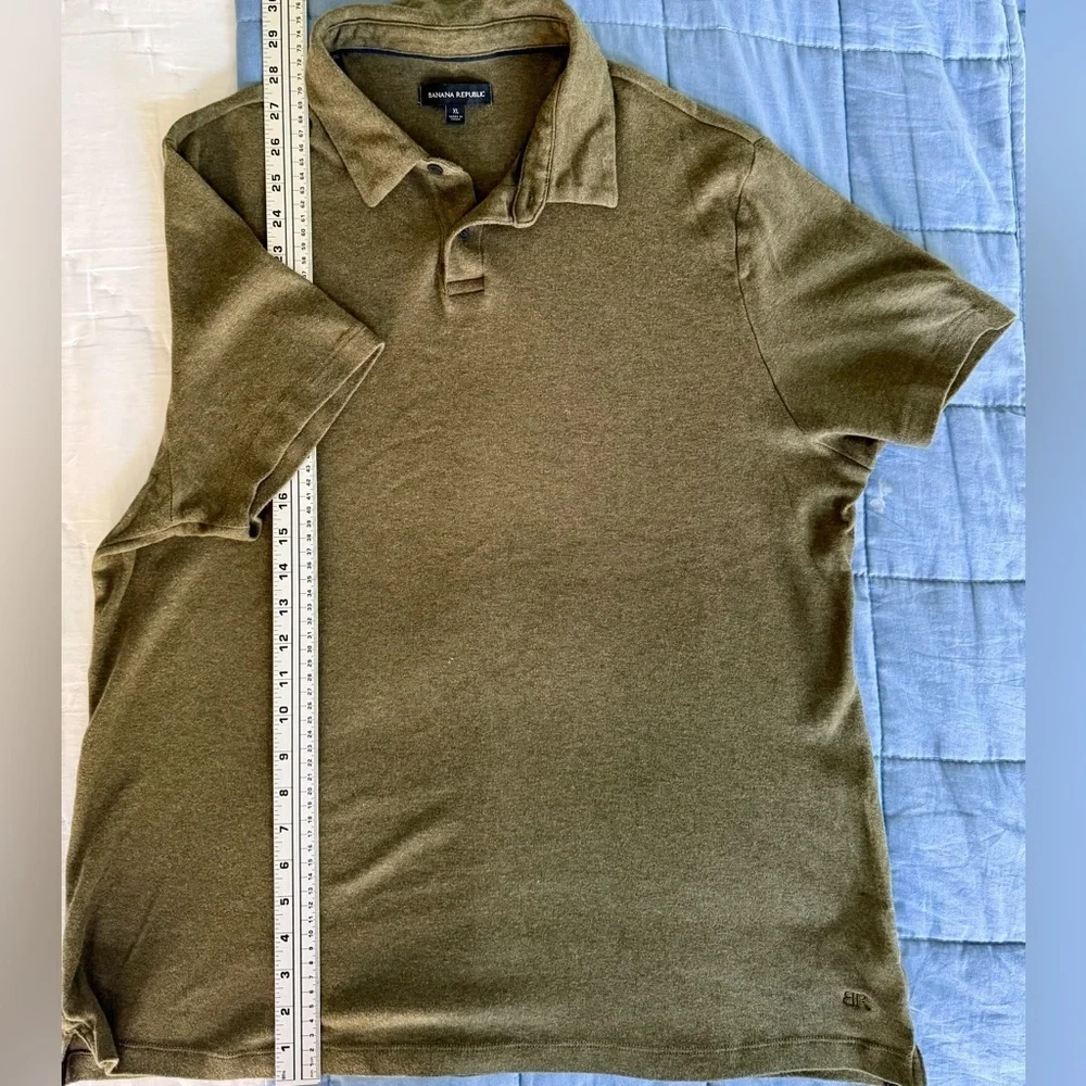 EUC Banana Republic Luxe Cotton Polo 🫶 Olive Green | Size XL | Super Soft